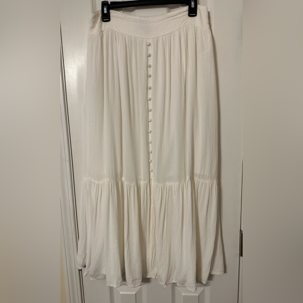 Jessica Simpson Kelsie Skirt - Tiered Button Front Maxi Skirt XL